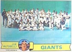 1979 Topps Baseball Cards      356     San Francisco Giants CL/Joe Altobelli
